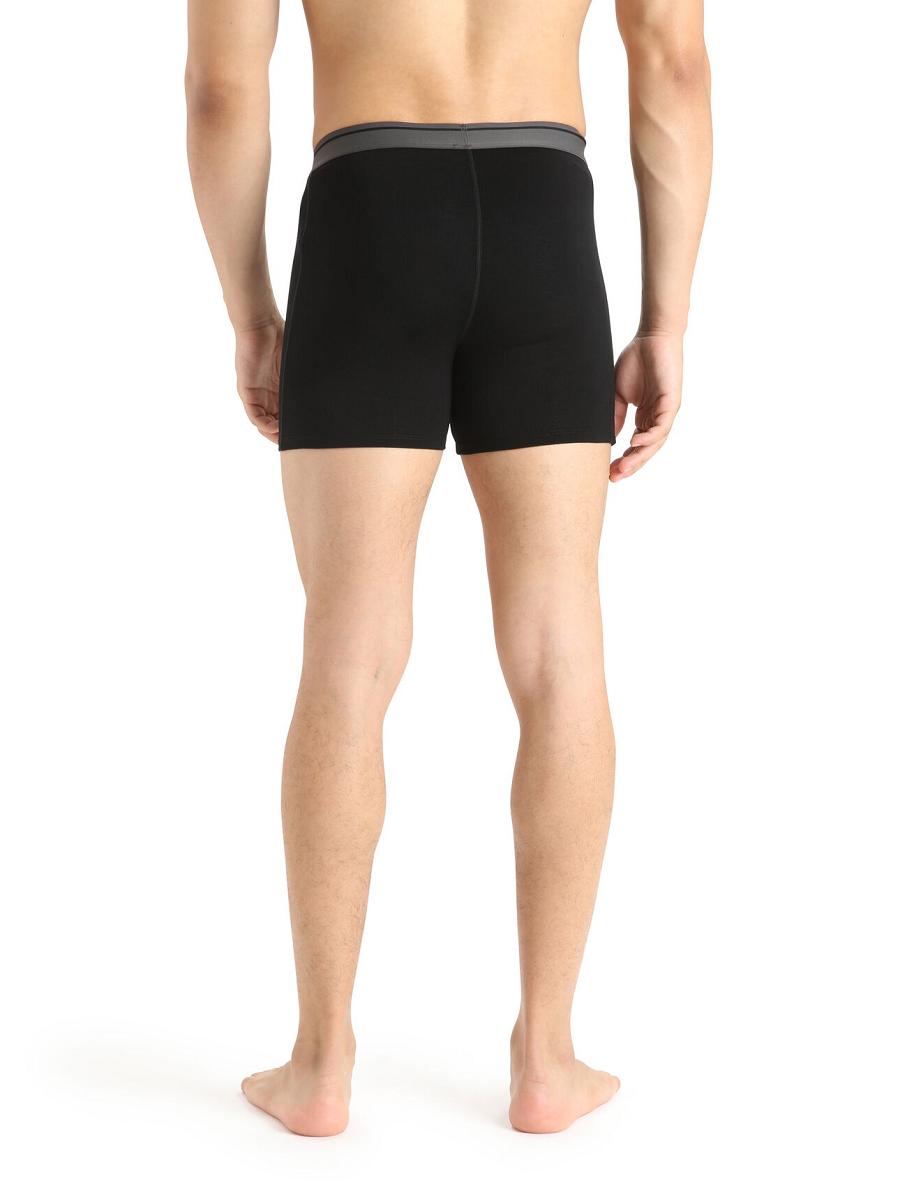 Sous Vêtement Icebreaker Merino Anatomica Boxers With Fly Homme Noir | FR 1309UZGT